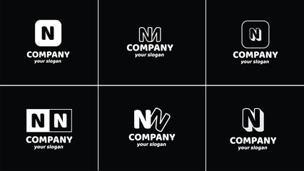 Letter N Pack Logo Funny Alphabet