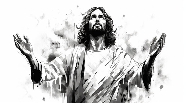 desenho de jesus cristo o salvador ,  vector ilustração