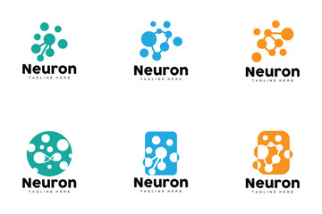 Neuron Logo, Cel Dna Network Vector, And Particle Technology, Simple Illustration Template Design