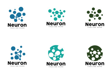 Fototapeta na wymiar Neuron Logo, Cel Dna Network Vector, And Particle Technology, Simple Illustration Template Design