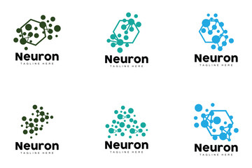 Neuron Logo, Cel Dna Network Vector, And Particle Technology, Simple Illustration Template Design