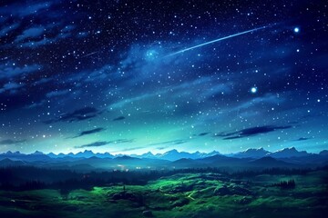 Night sky with sparkling stars. Generative AI