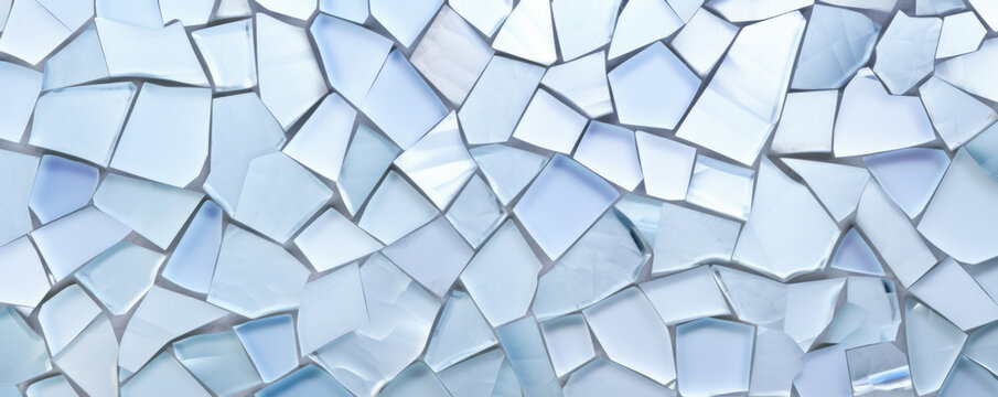 Texture of a frosted glass mosaic, with irregular and jagged pieces creating a mosaiclike pattern. The texture appears both smooth and rough at the same time.