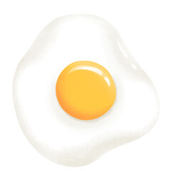 Fried Egg Illustration Watercolor