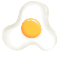 Fried Egg Illustration Watercolor