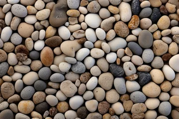 Fotobehang Closeup of exposed aggregate concrete Small stones and pebbles are tered throughout the surface, creating a unique textured finish. © Justlight