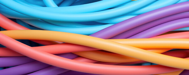 Closeup of elastic rubber With its flexible properties, this rubber has a stretchy texture that is...