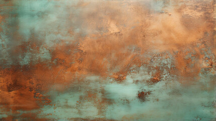 Texture of antiqued copper A weathered and worn surface with hints of green patina, showcasing the durability and oxidation of copper.
