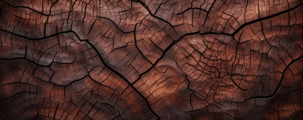 Closeup of a tree bark with a striking pattern of raised, geometric shapes. The texture is gritty and rough, almost like sandpaper, with a deep, rich shade of mahogany. The bark also has - obrazy, fototapety, plakaty