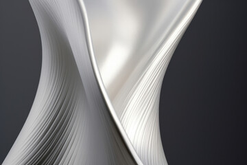 Closeup of Brushed Aluminum Vase The elegant curves and smooth finish of this brushed aluminum vase are accentuated by the fine lines etched into its surface. The slight variation in the