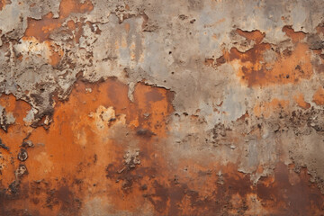 Fototapeta premium Closeup of aged metal A detailed look at a corroded and pitted metal surface, showcasing the progression of rust and the development of a rough and textured appearance.