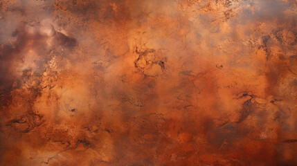 Closeup of a mottled satin copper texture, with a mix of coppery tones and smooth, velvety patches.