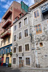 Fototapeta na wymiar View of ancient architecture of Quebec City. As the capital of the Canadian province of Quebec