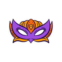 Cat Mask Halloween Hand drawn Vector Illustration