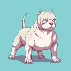 Dog american bully pitbull white
