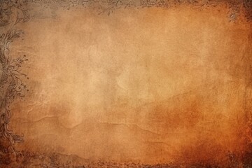 Brown background paper with vintage marbled texture and old grunge border design. Generative AI