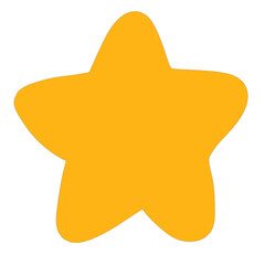 Estrella ilustrada sin fondo amarilla infantil irregular - obrazy, fototapety, plakaty