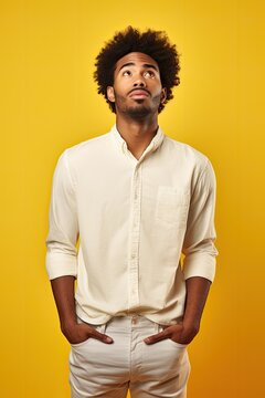 Image of confident afro african male model with a smile, cool attitude or mindset and alpha channel for fashion style advertising.