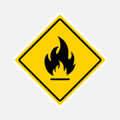 Fire sign template. Vector design.