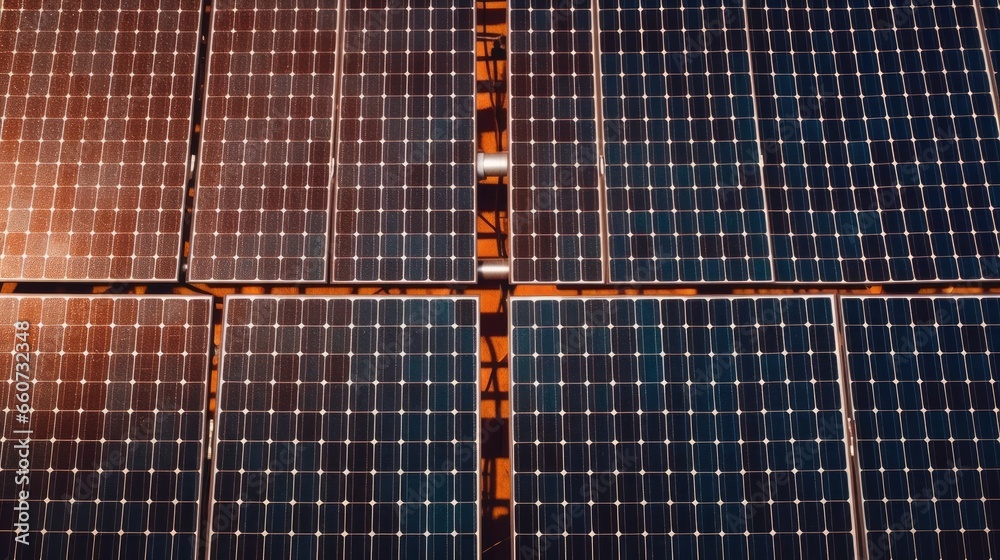 Canvas Prints top view of solar Panel array