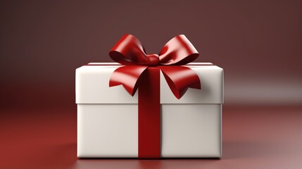 Obraz premium gift box with red ribbon