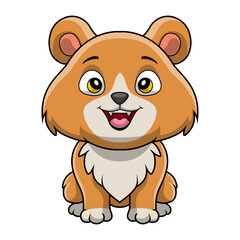 Obraz premium Cute pomeranian dog cartoon on white background