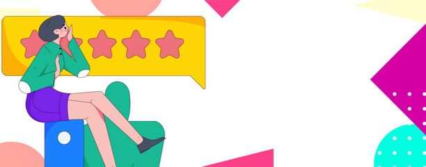 Virtual characters social communication concept business flat vector hand drawn illustration
