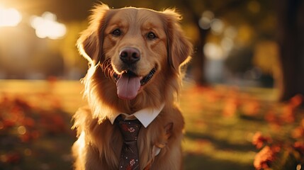 golden retriever running in park