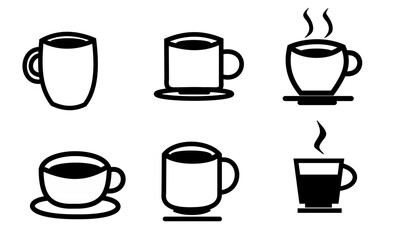 coffee cup icon set