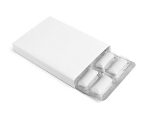 Pack with chewing gums isolated on white