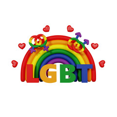 LGBTQ, Rainbow LGBT, Pride Month, Human Rights 3D render icon