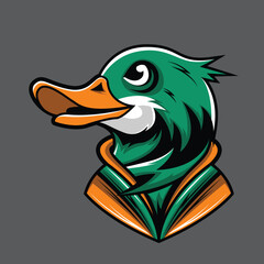 Head of a duck, can be used for tshirt, poster, logo or symbol