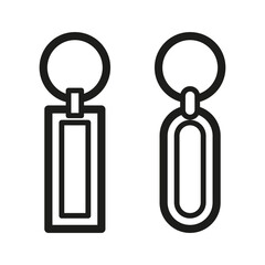 Key chain. Key ring raster icon. Vector illustration. EPS 10.