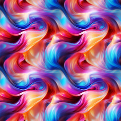 Obraz premium Abstract Vibrant Rainbow Silk Waves. Seamless Repeatable Background.