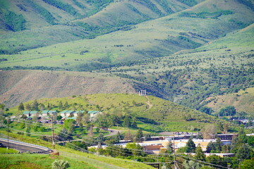 Landscape of Idaho state University campus and city Pocatello in the state of Idaho	