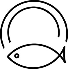 Minimalist fish silhouette for logo