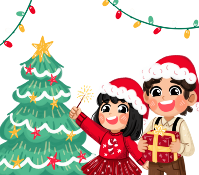 niños en navidad, navidad, niño, niña, feliz, árbol de navidad, merry christmas, noche buena, celebración, ropa, navideña - Powered by Adobe