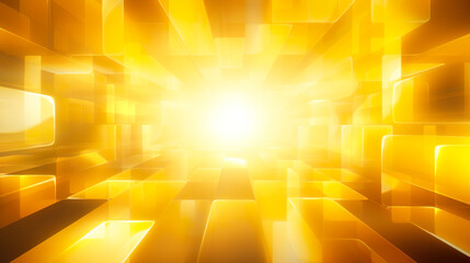 黄色の透明なキューブと光の背景