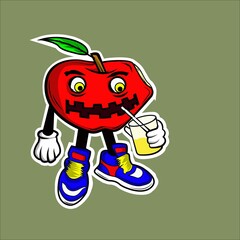 buildning cartoon apple illustration