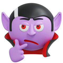 curious vampire emoticon 3d icon illustration