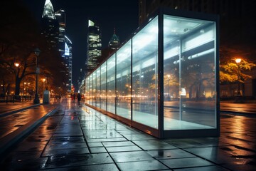 Architecture en ville futuriste, affiche urbain technologique, être humain en action dans un espace urbanisé 