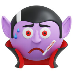 fever vampire emoticon 3d icon illustration