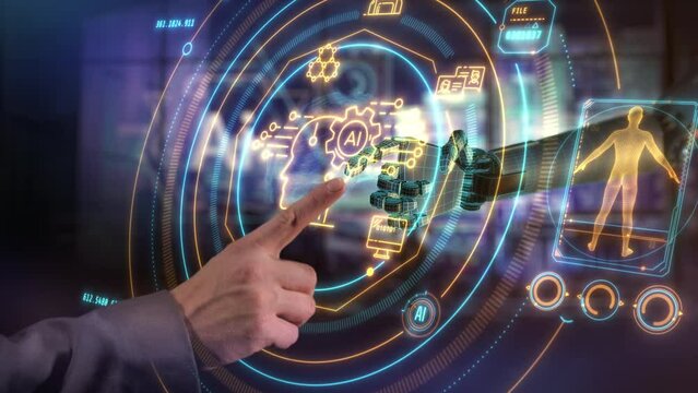 Working with a virtual touchpad with artificial intelligence.