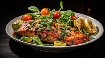 grilled chicken with vegetables