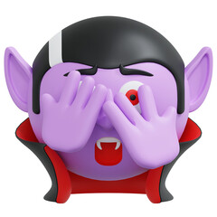 peeking eye vampire emoticon 3d icon illustration