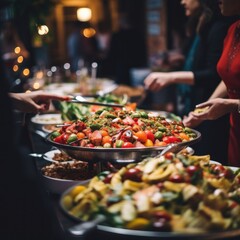 Obraz premium lots of organized buffet food