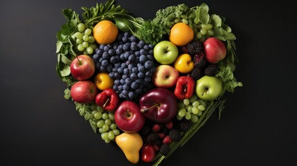 Naklejka na ściany i meble fruits and vegetables in a basket