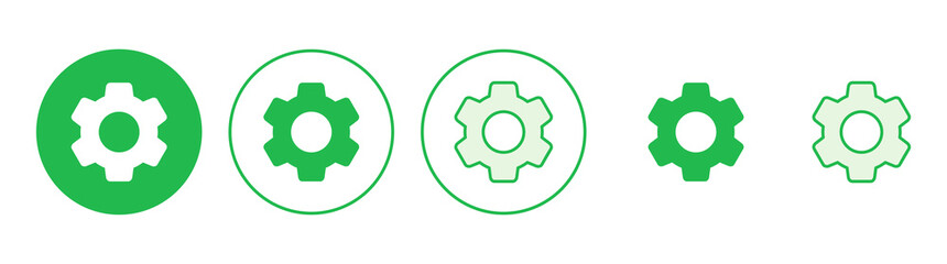 setting Icon set. Cog settings Icon Symbol