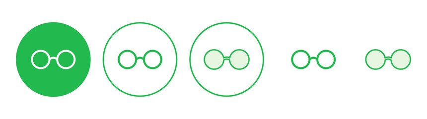 Glasses icon set. Glasses vector icon