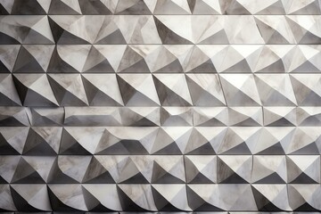 3D natural stone wall background with polished, semigloss, diamond-shaped blocks. Generative AI